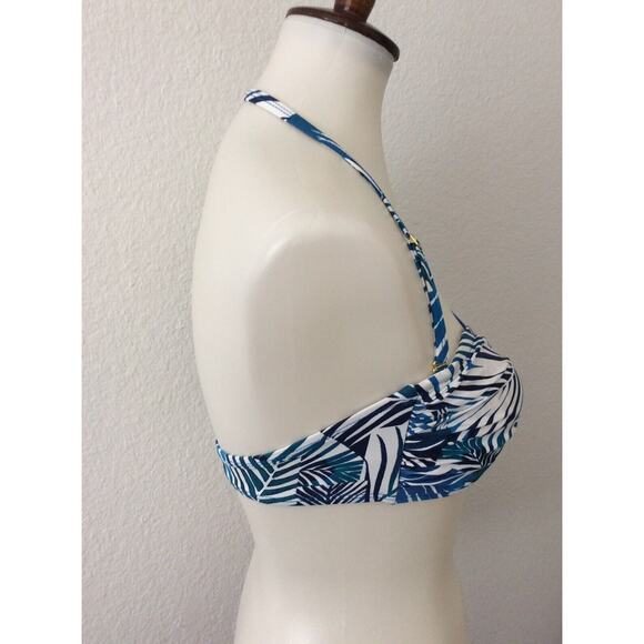Bleu Rod Beattie Bikini Top Halter Tropical Blue Swimwear - Picture 7 of 10